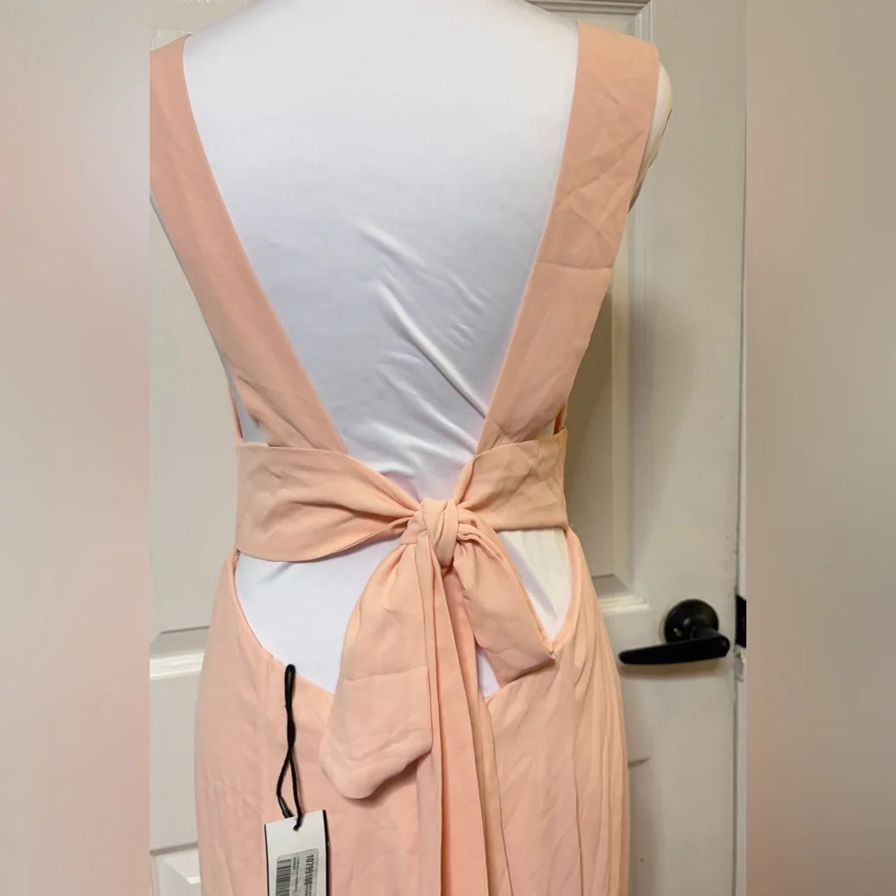 Fame and Partners Blush Pink V-Neck Maxi Skirt - Picture 6 of 9